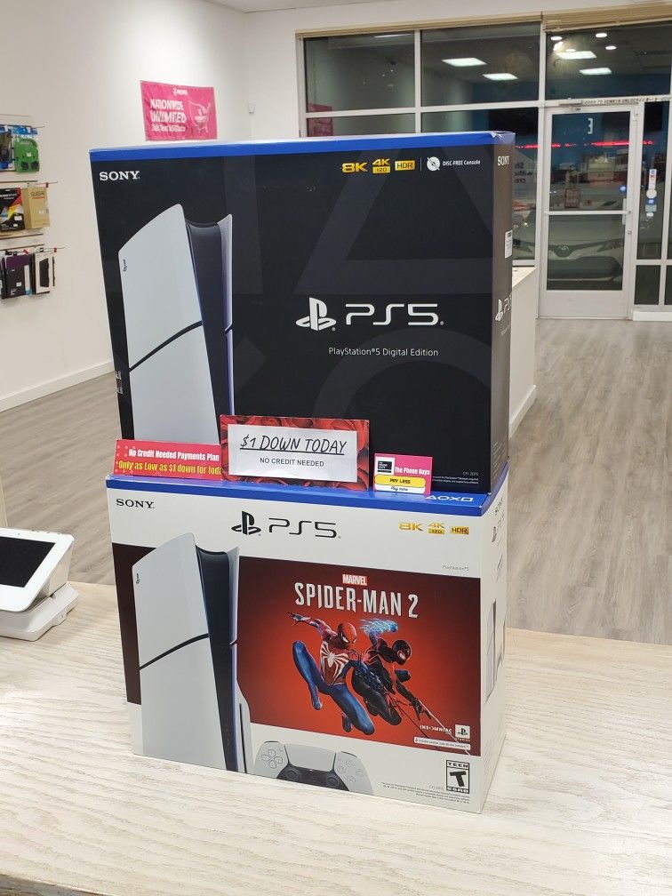 LIMITED STOCK 🔥 Sony Playstation - PS5 Slim & PS5 Pro - Gaming Console– Take It Home for Just $5 Down! 🎮