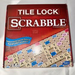 Hasbro Scrabble Tile Lock Crossword Board Game