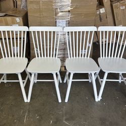 Assembled Windsor Dining Chair, Dining Chairs Set of 4 Spindle Back Wood Dining Chair, Kitchen Chairs Wooden, Farmhouse Dining Chairs for Kitchen and 