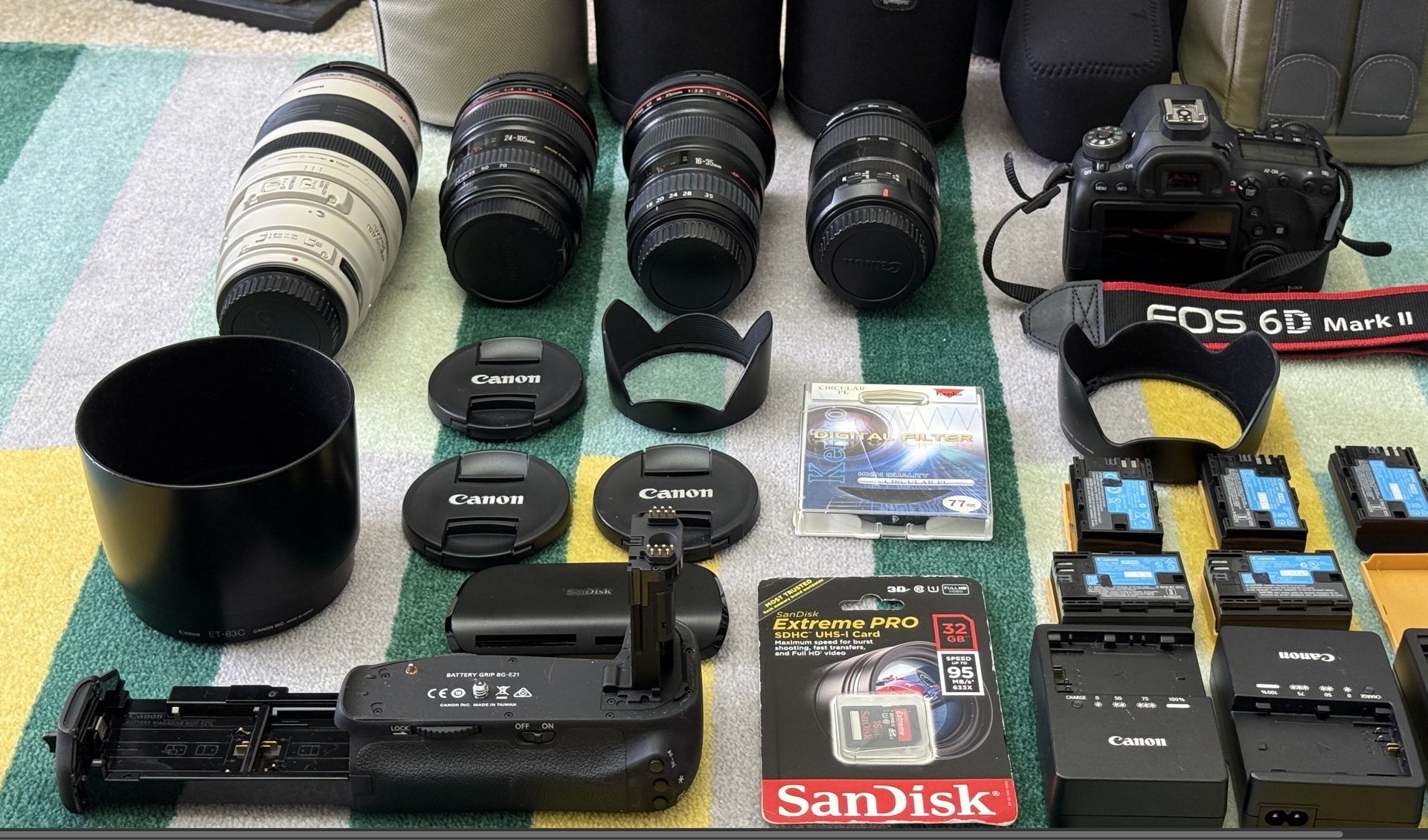 CANON EOS 6D MARK II + 4 LENSES & ACCESSORIES