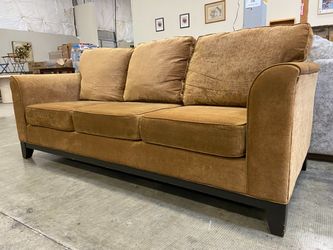 Brown Sugar 3 Seat Sofa with Black Wooden Base