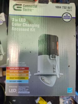 Commercial Electric 3" color selectable recessed led light fixture, multiple available