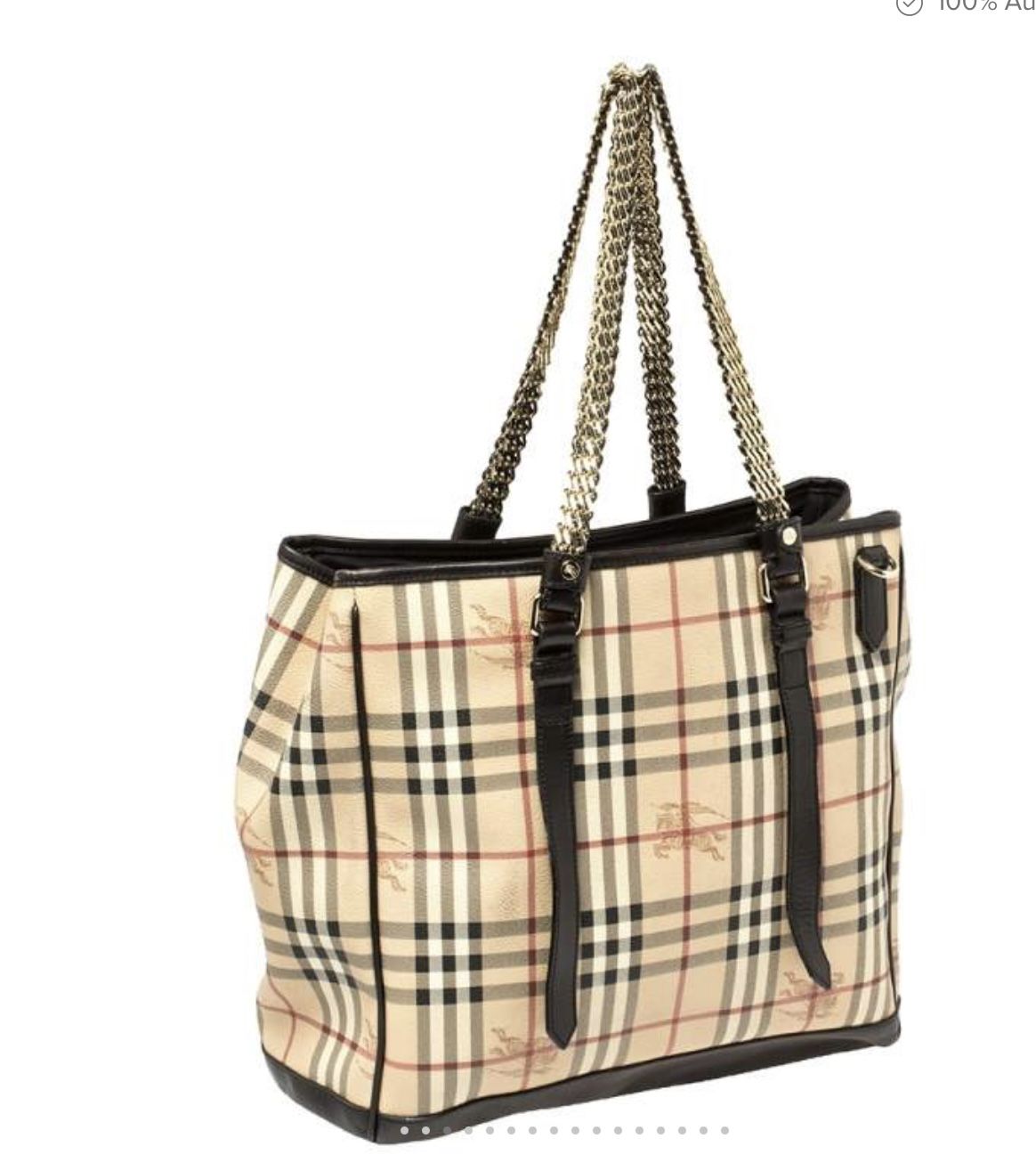 BURBERRY HAYMARKET LEYLAND TOTE BAG