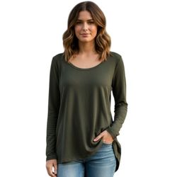 LULAROE Lynnae Camo Green Top XS