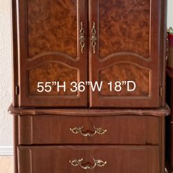 Wooden Armoire & Dresser