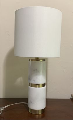 Solid Stone Lamp With Gold Accents