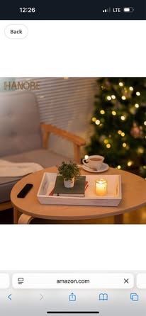 Decorative Wooden Serving Tray: Rustic Wood Ottoman Tray