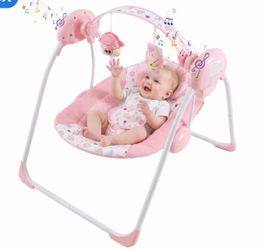 Pink Baby Swing with Music and Toys