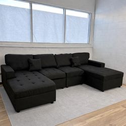 Gray Double Chaise Sectional Sofa