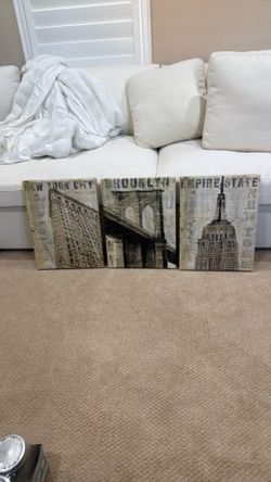 Canvas New York wall hanging set of 3