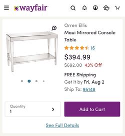 Mirrored console table