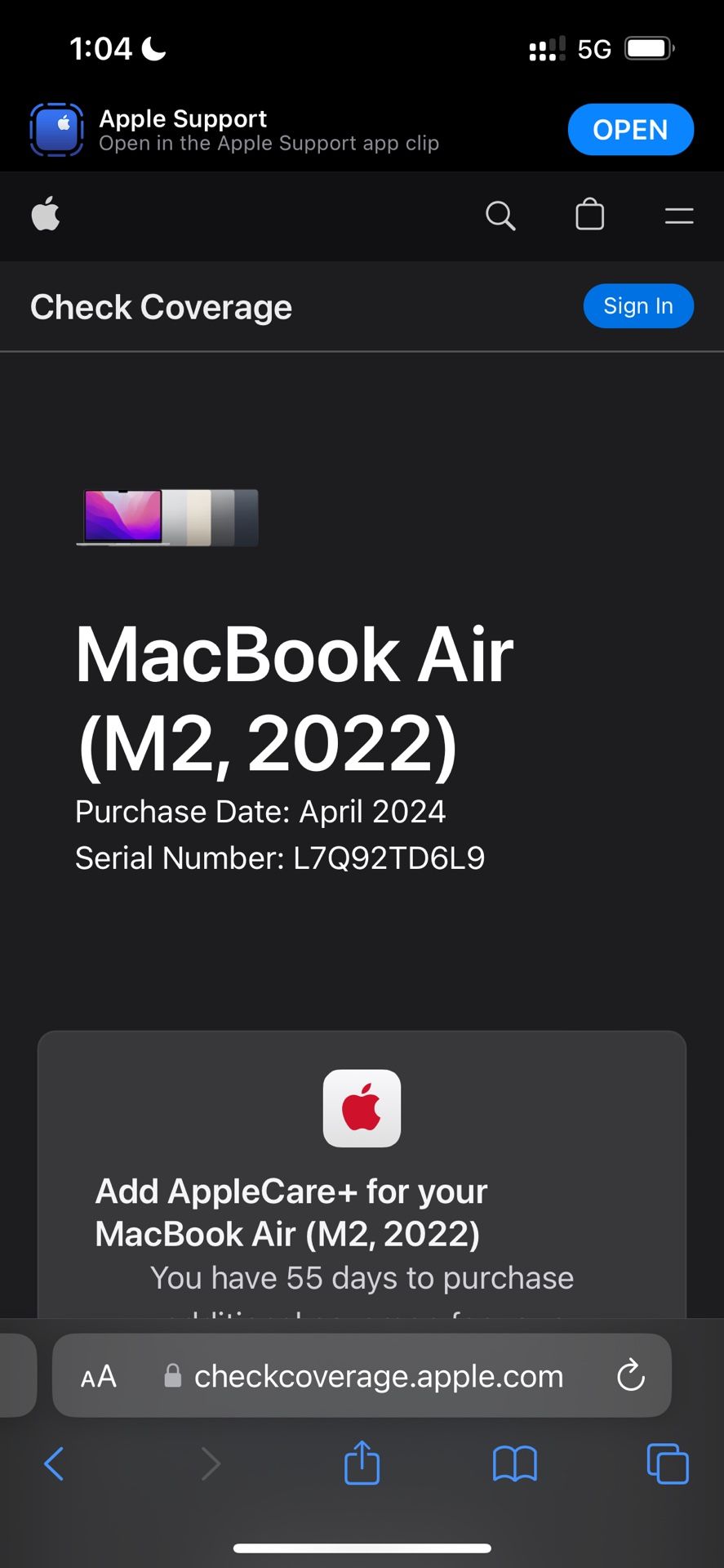 Brand New 2022 Un-opened MacBook Air 13.6 in.