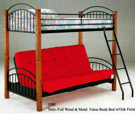 Wood and metal futon bunk bed (New)