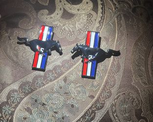 Gloss Black Ford Mustang Emblems Pony Logo