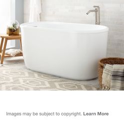 Signature Hardware Vada 55 Inch Acrylic Soaking Tub With Slotted Overflow