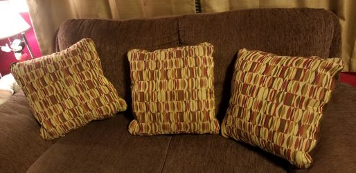 3 pc sofa pillow set reversible