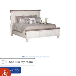 King Bed and Box Springs Sold Wood 