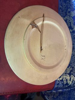 Hand-painted Finnish Finland Souvenir Plate Reindeer Sled Northern Lights