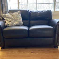 Brown Leather Loveseat Sofa