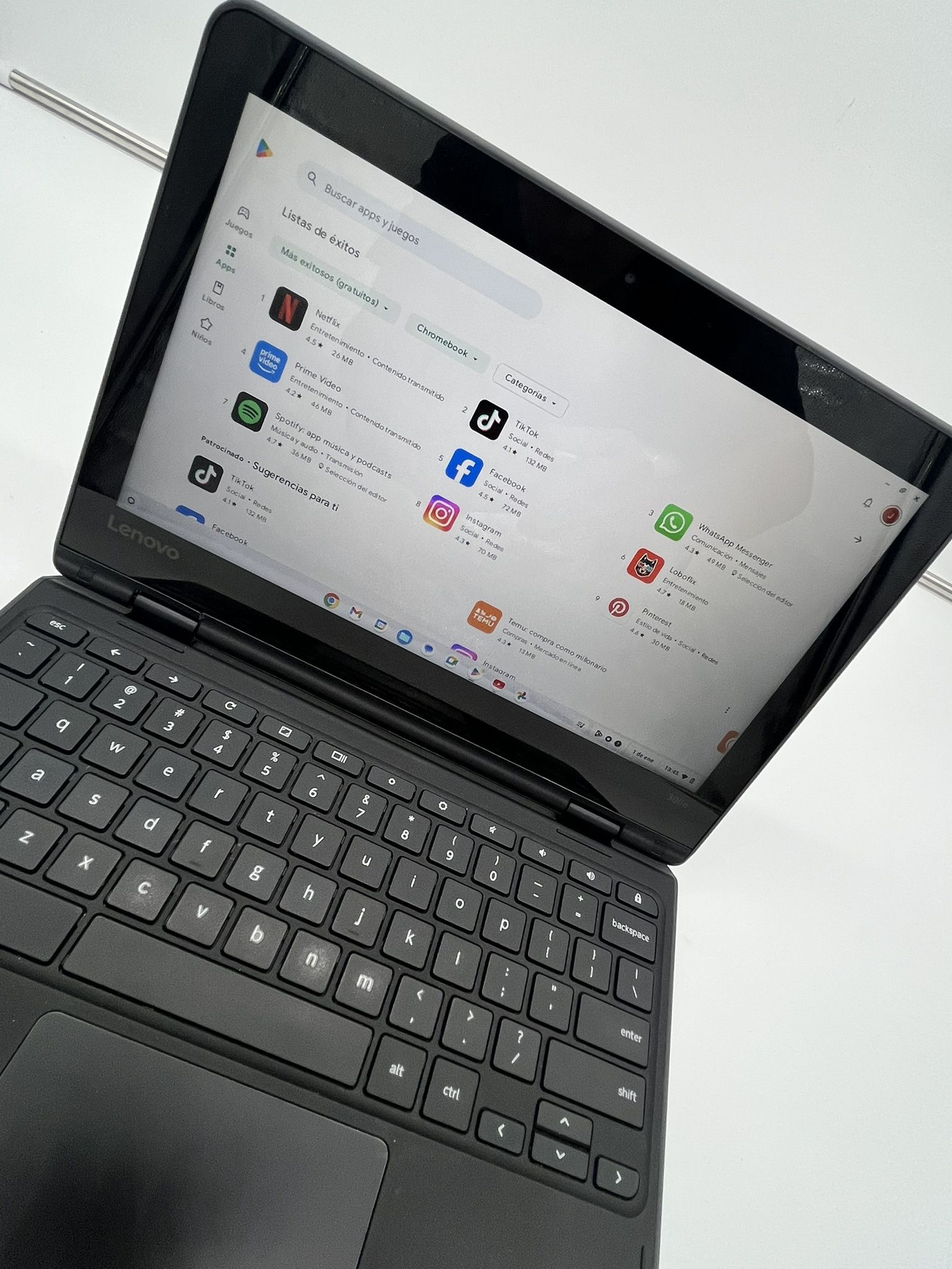Lenovo 11.6" 300e Chromebook Touchscreen Games, Netflix, Play store $59