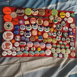 Grouping Lot Of 112 Pinback Buttons
