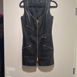versace leather dress size 38