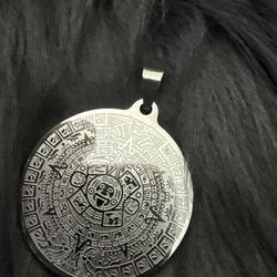 Stainless steel  Aztec Calendar Pendant