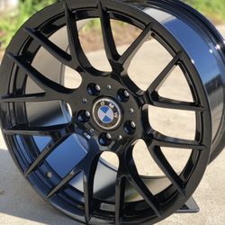 Brand New 18x8.5 +25 Offset Gloss Black BMW Style Wheels 5x120 All 4