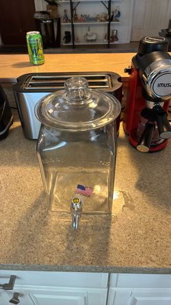 Isaac Collins Glass Beverage Dispenser with Lid