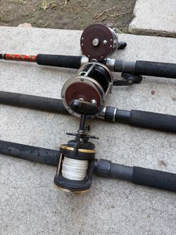 3 fishing rod with reals penn