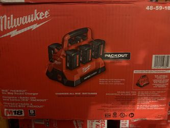 Milwaukee M18" PACKOUT™ Six Bay Rapid Charger