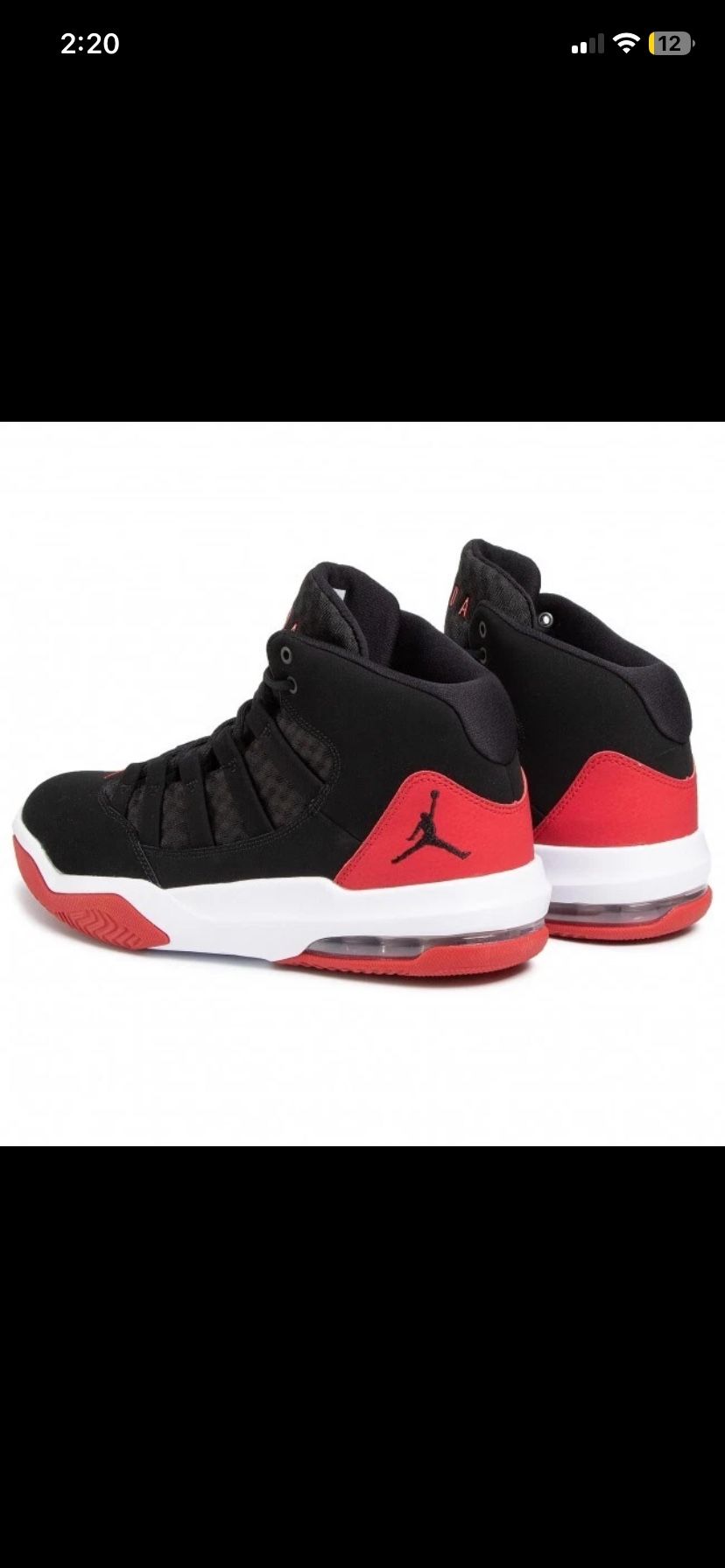 Size Nike Jordan Max Auras Black And Red