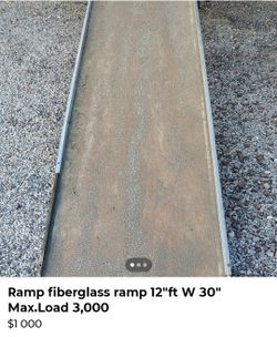 Fiberglass Ramp 12ft W 30" capacity 3.000 Lbs