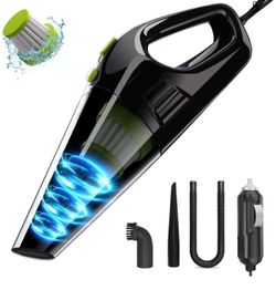 Car Wired Vacuum Cleaner, 12V Portable Vacuum with Strong Suction, 3 Attachments for Cleaning Seats, Floor Mats, and Crevices, Compact Design for Home