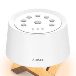 AIRSEE Upgraded Sound Machine, Portable White Noise Machine for Adults Baby Elder, 34 High Fidelity Non-looping Sounds for Sleeping Nursery Meditation