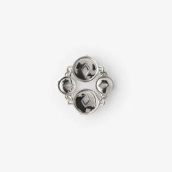 Burberry Hollow Medallion Ring In Silver