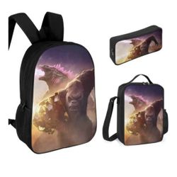 Atomic Dinosaur Backpack 3 Piece Set, 17Inch with LunchBag And PencilCase
Package 