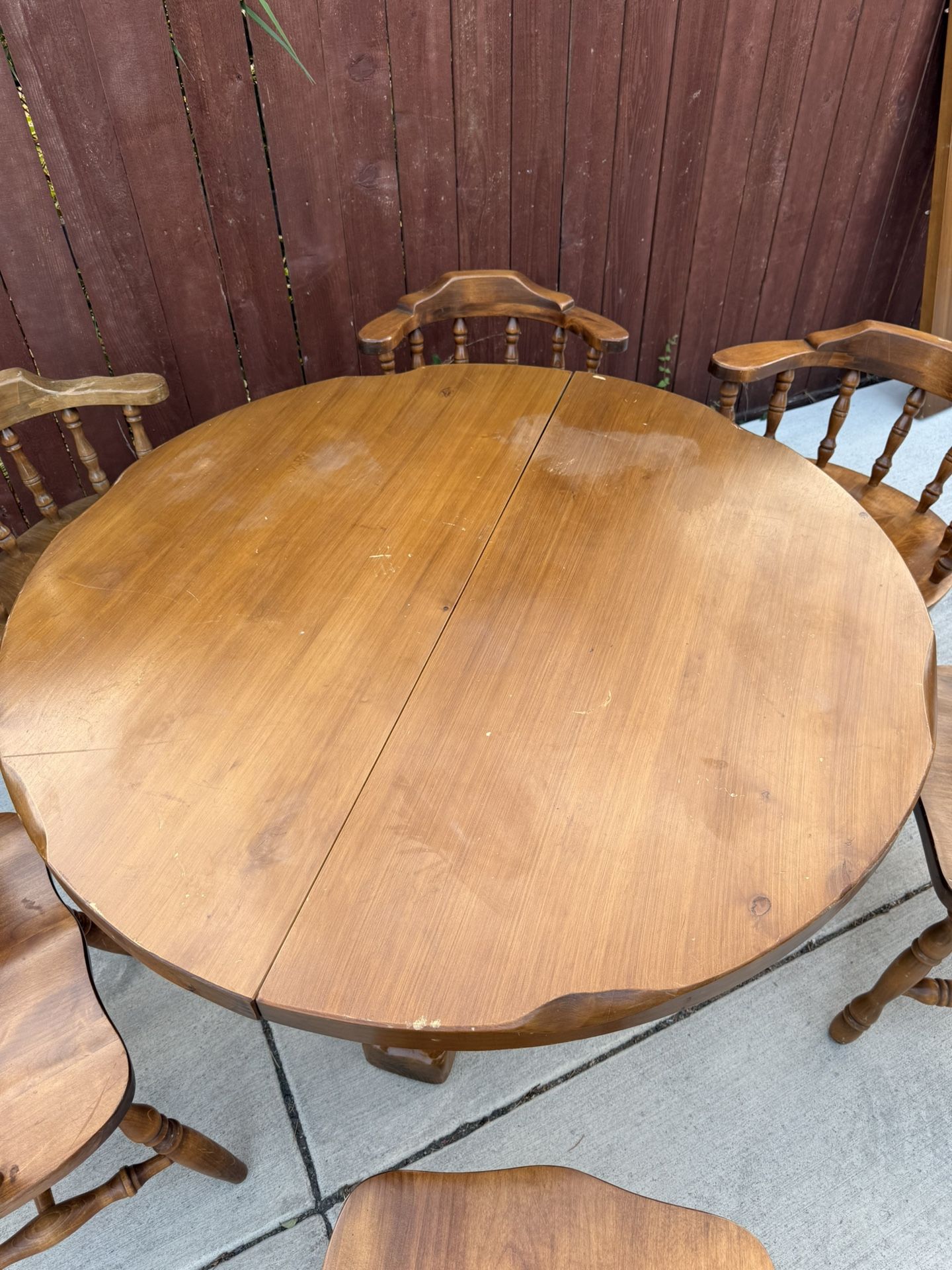 Wooden kitchen table. Vintage table