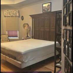 Oak Headboard And Electric Bed frame 