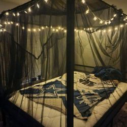 Barely Used Nice Canopy Bed With Queen Size Mattress 