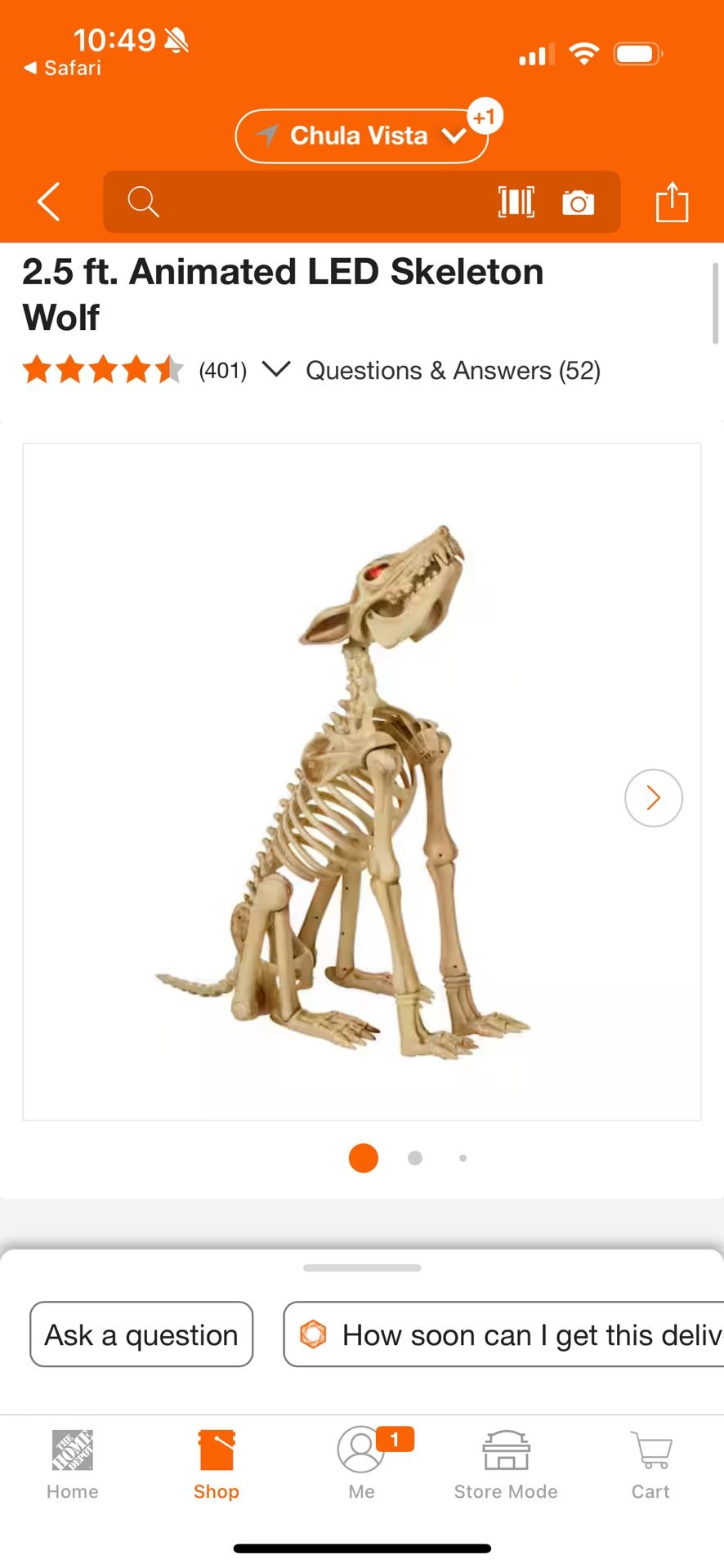 2.5 Ft Animated Howling Wolf