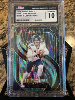 2024 Panini Select Caleb Williams Black & Green Shock