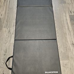 Workout Mat - 6x2 Feet 3-Panel Folding Gymnastics Mat – 2-Inch Thick Pad with Vinyl Surface and Carrying Handles for Tumbling, Yoga, Pilates