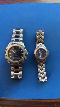 His and hers vintage dive watches. Eddie Bauer, and fossil.