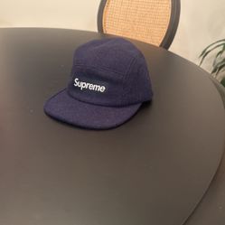 Navy Blue Supreme Hat, Wool Hand Woven