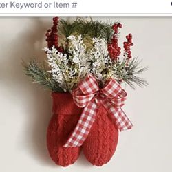 Hanging Mittens with Illuminated Greenery by Valerie  