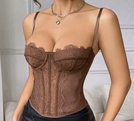 NEW!! Lingerie Bustier Brown Size: S
