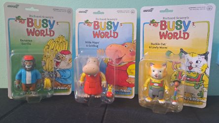 Super7 Richard Scarry Huckle Cat and Lowly Worm - 3.75" Richard Scarry Books Action Figure with Accessory Collectibles and Retro Toys