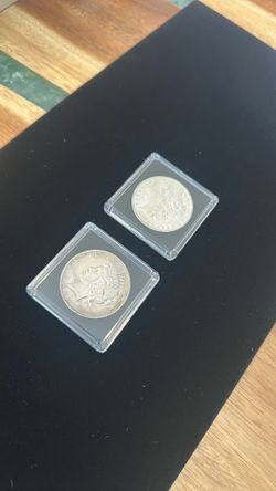 Rare 2-Coin Silver Dollar Set - 1885 Morgan & 1924 Peace - .900 Fine Silver