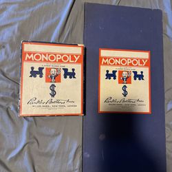 Vintage 1930 Monopoly Blue Game Box WWII PARKER BROTHERS INC Fair Condition